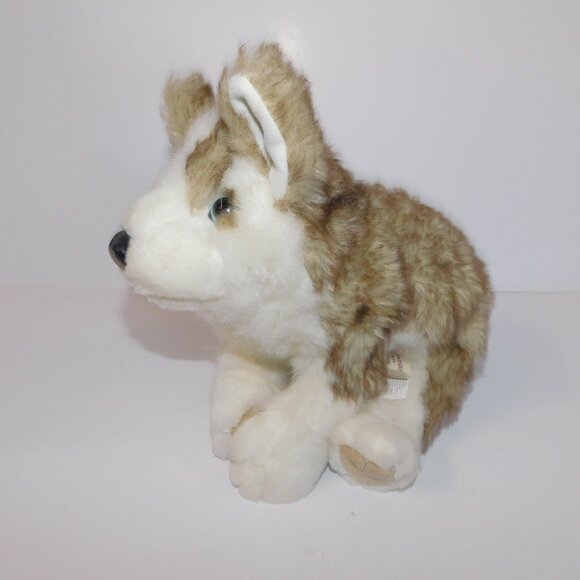 Folkmanis Wolf Pup Full Body Hand  Puppet Gray Brown White 16" Plush Stuffed - Picture 2 of 9